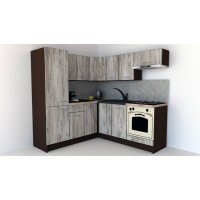 Bucatarie de Colt GENA NEW 9 ST. 190-200, Cu Corp de Cuptor, Wenge / Decor K084